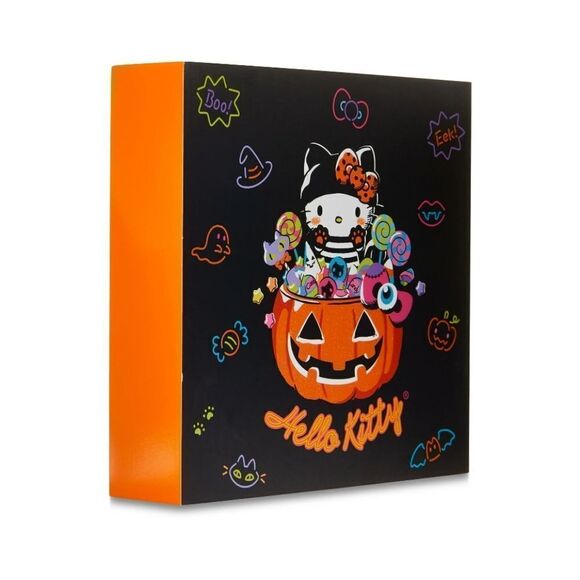 Sanrio Halloween Hello Kitty in Jack O Lantern w/ Candy, Wooden Sign Plaque NWT - Picture 1 of 10